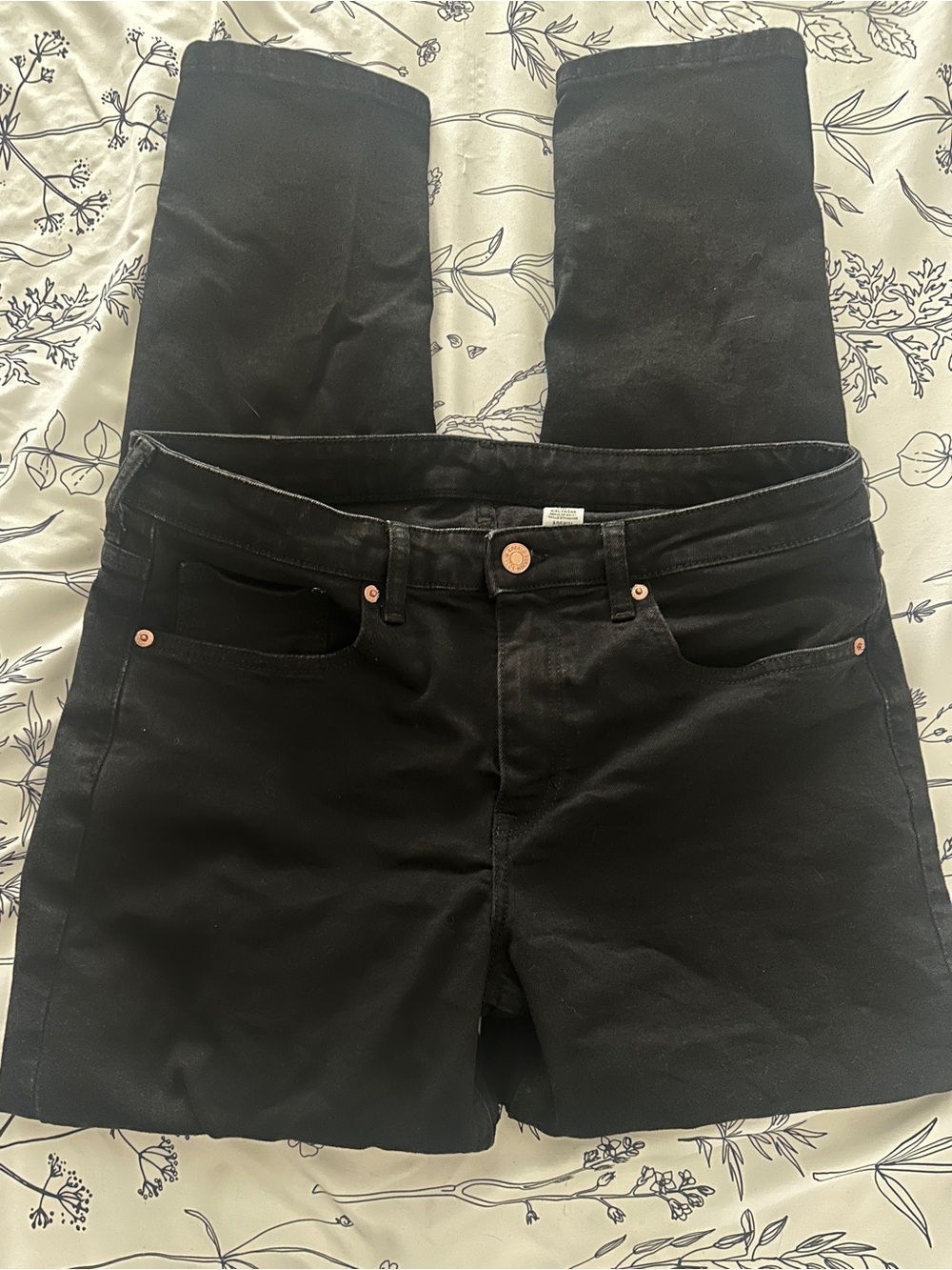H&M Black aHigh-Waist Girl Friend Jeans Size 31